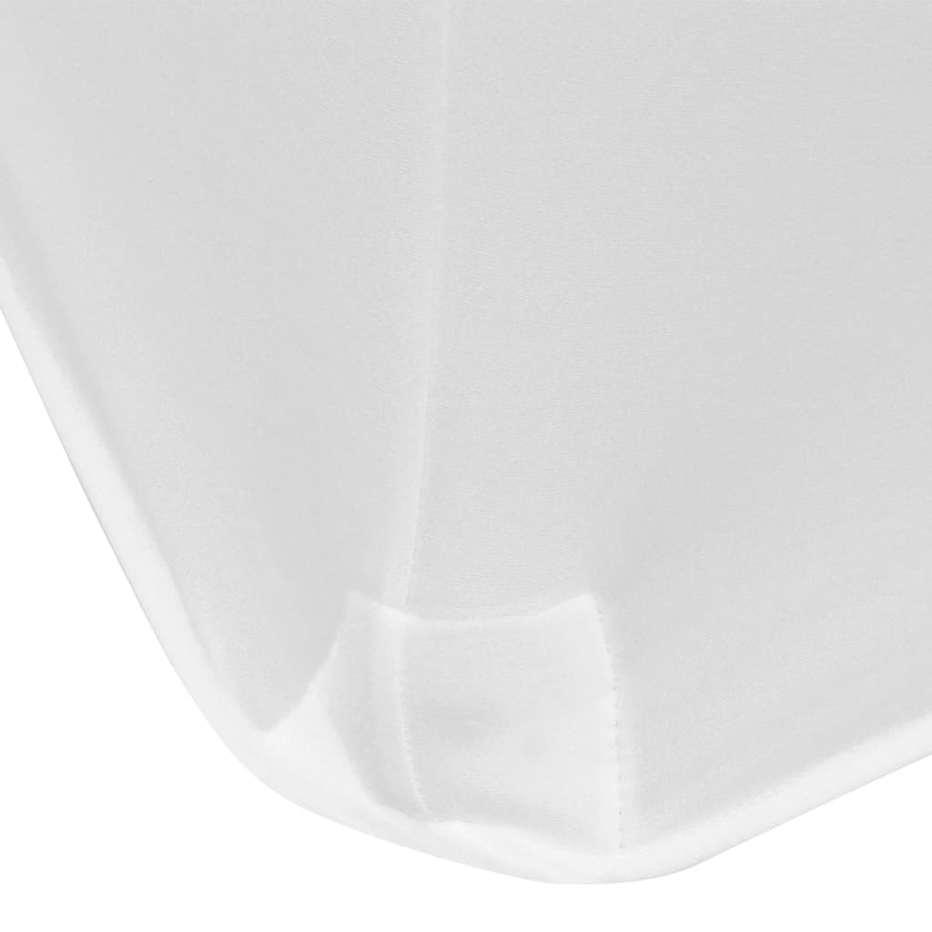 vidaXL galda pārvalki, 2 gab., 243x76x74 cm, elastīgi, balti