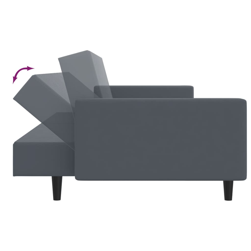 vidaXL divdaļīgs dīvānu komplekts, tumši pelēks samts