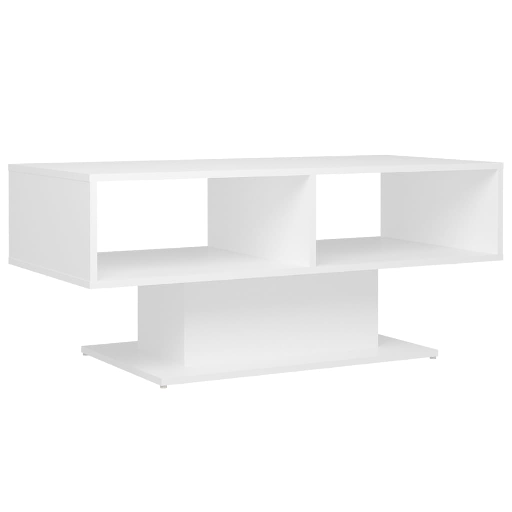 vidaXL kafijas galdiņš, balts, 103,5x50x44,5 cm, skaidu plāksne