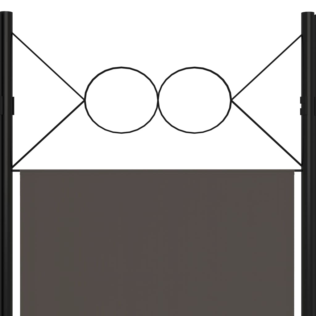 vidaXL 4-paneļu istabas aizslietnis, antracītpelēks, 160x180 cm