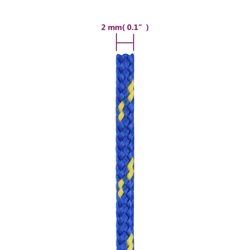 vidaXL laivu virve, zila, 2 mm, 250 m, polipropilēns