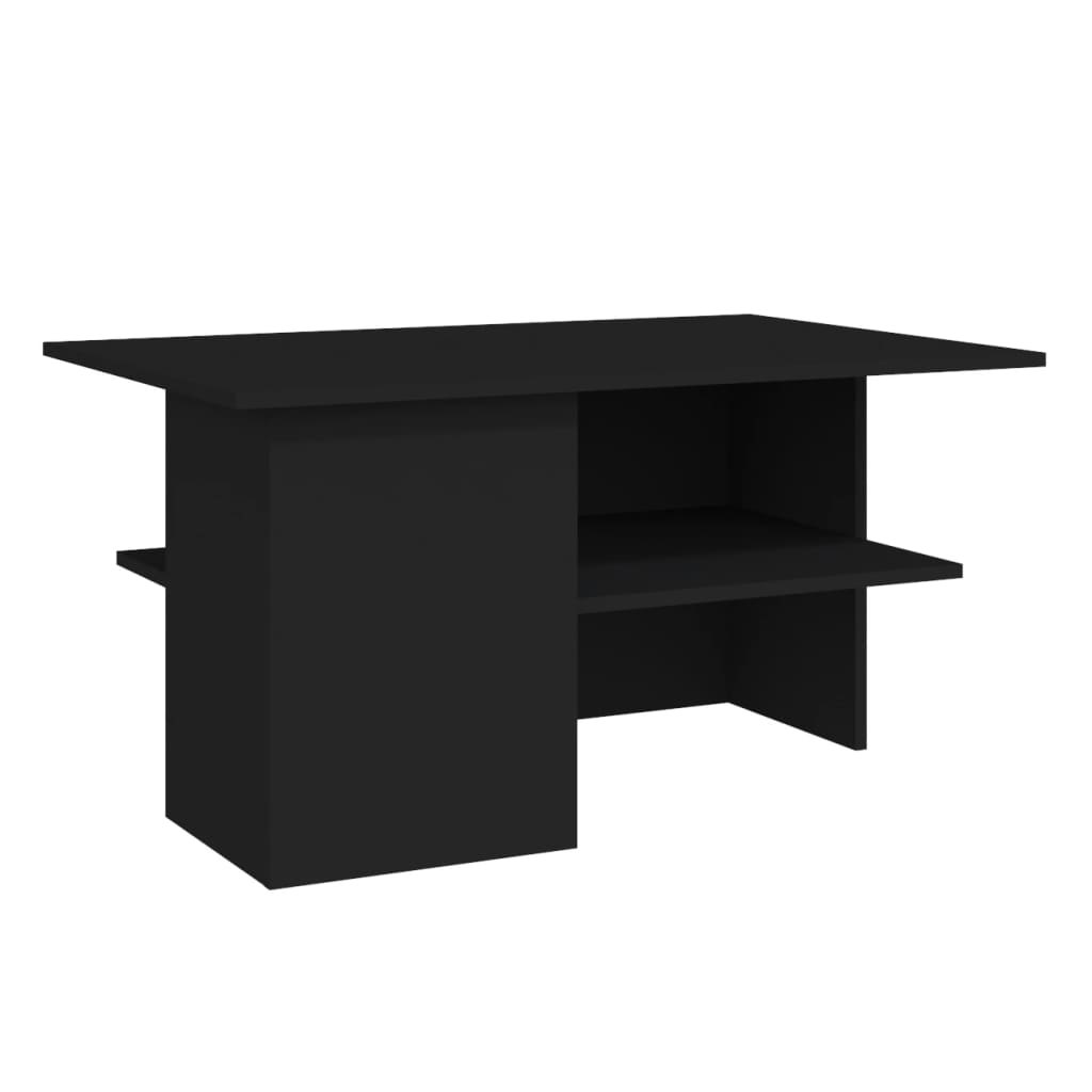 vidaXL kafijas galdiņš, 90x60x46,5 cm, melns, skaidu plāksne