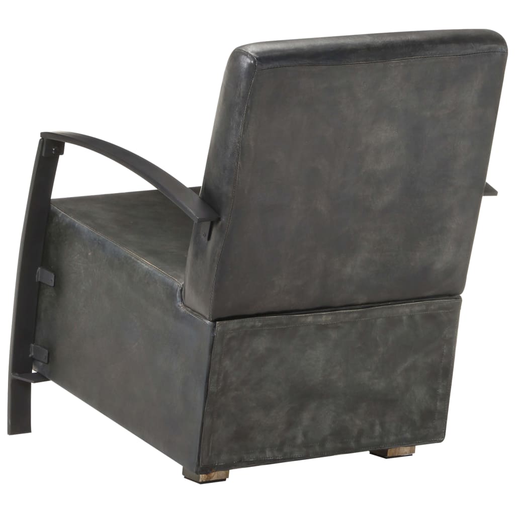 vidaXL atpūtas krēsls, bružāti pelēka dabīgā āda