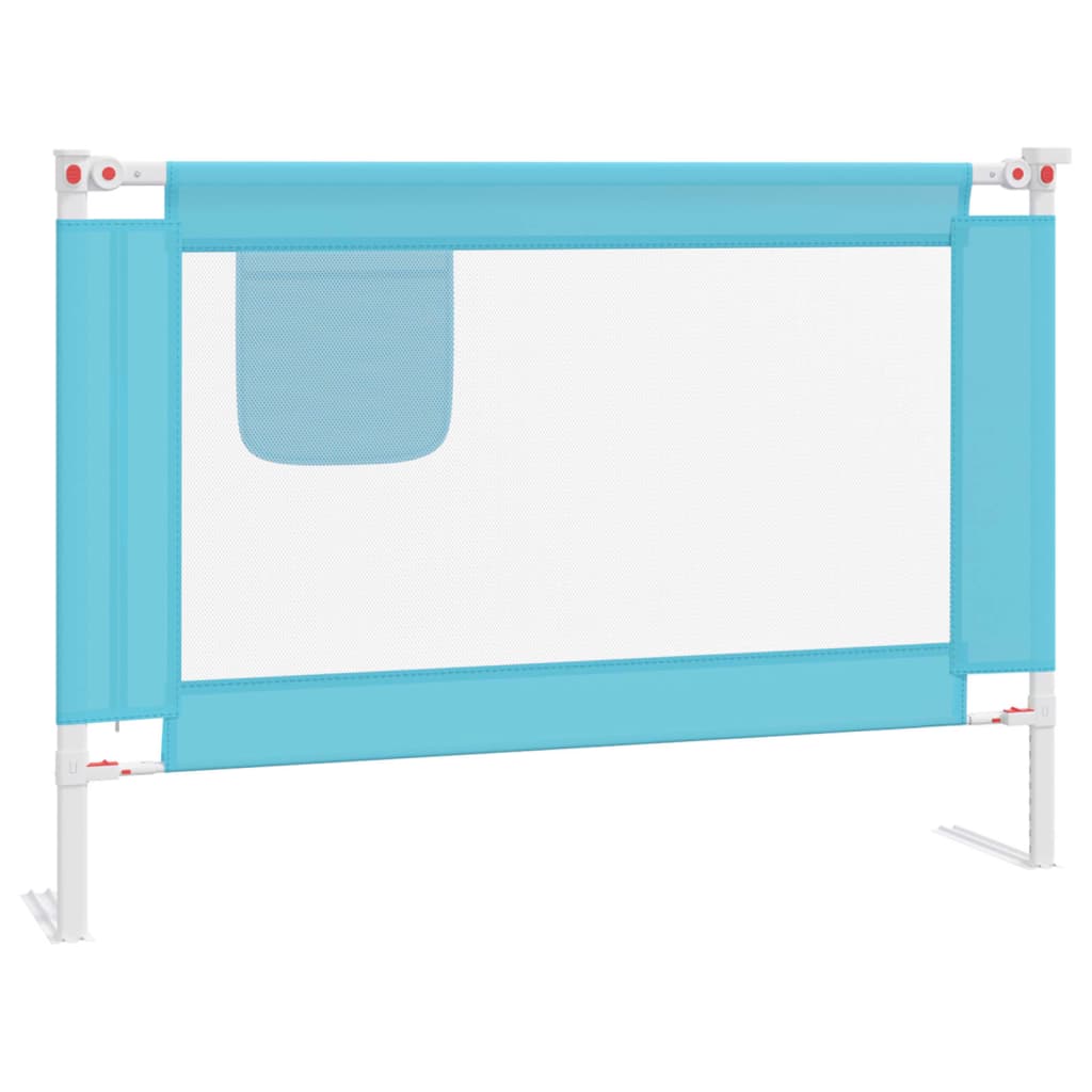 vidaXL bērnu gultas aizsargbarjera, zila, 90x25 cm, audums