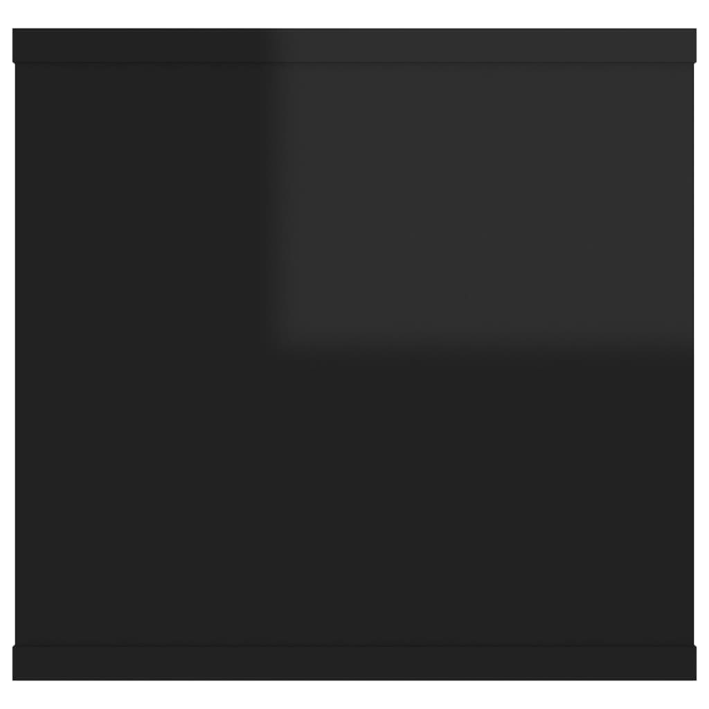 vidaXL sienas plaukts, spīdīgi melns, 102x30x29 cm, skaidu plāksne