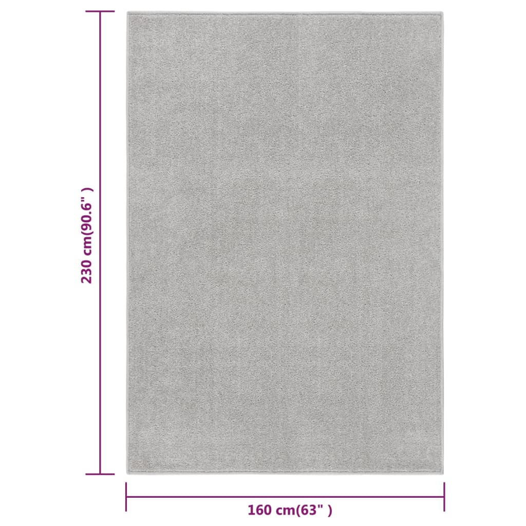 vidaXL paklājs, 160x230 cm, gaiši pelēks