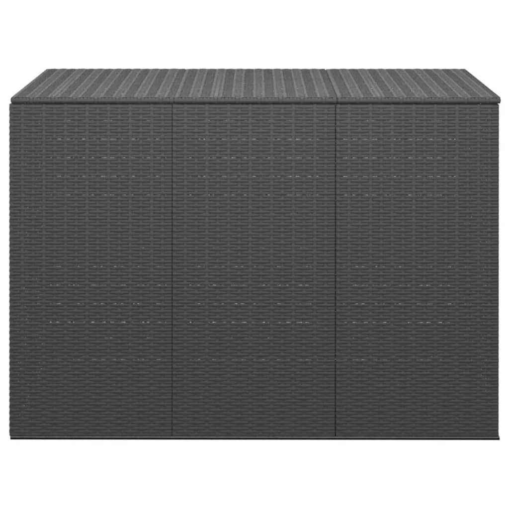 vidaXL dārza spilvenu kaste, 145x100x103 cm, melna PE rotangpalma