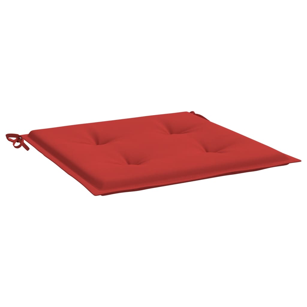 vidaXL dārza krēslu matrači, 6 gab., sarkans audums, 50x50x4 cm