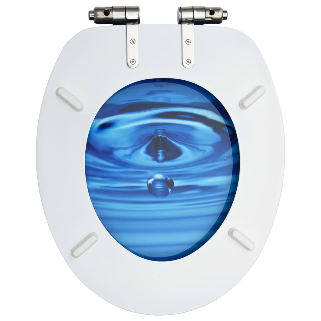 vidaXL tualetes poda sēdekļi ar vāku, 2 gab., zili, ūdens lāšu dizains