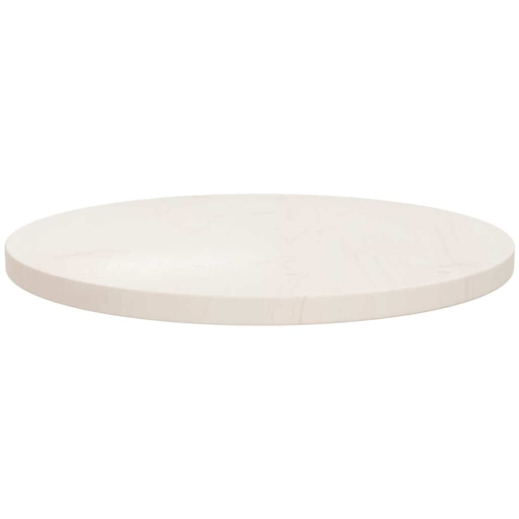 vidaXL galda virsma, balta, Ø50x2,5 cm, priedes masīvkoks