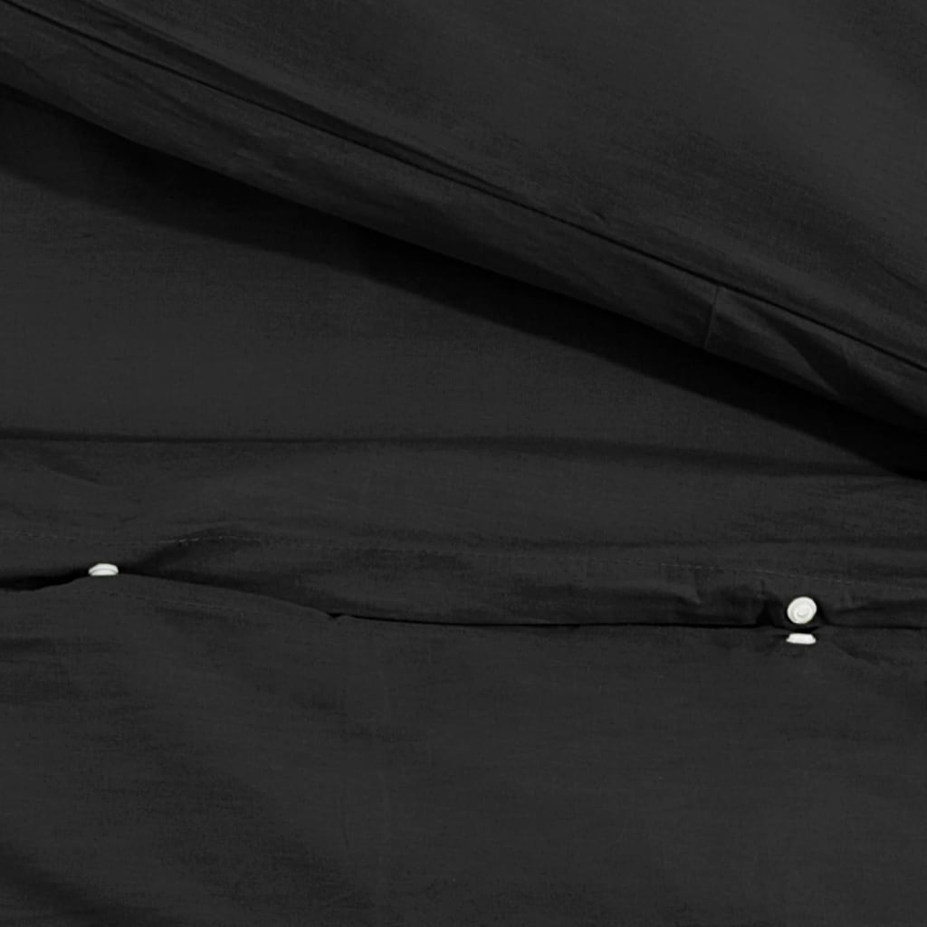 vidaXL gultasveļas komplekts, melns, 200x200 cm, viegla mikrošķiedra