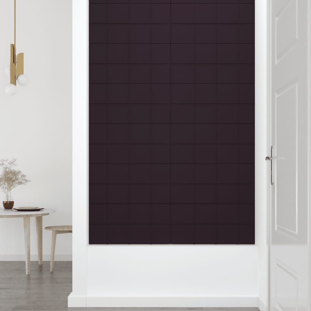 vidaXL sienas paneļi, 12 gab., violeti, 60x30 cm, audums, 2,16 m²