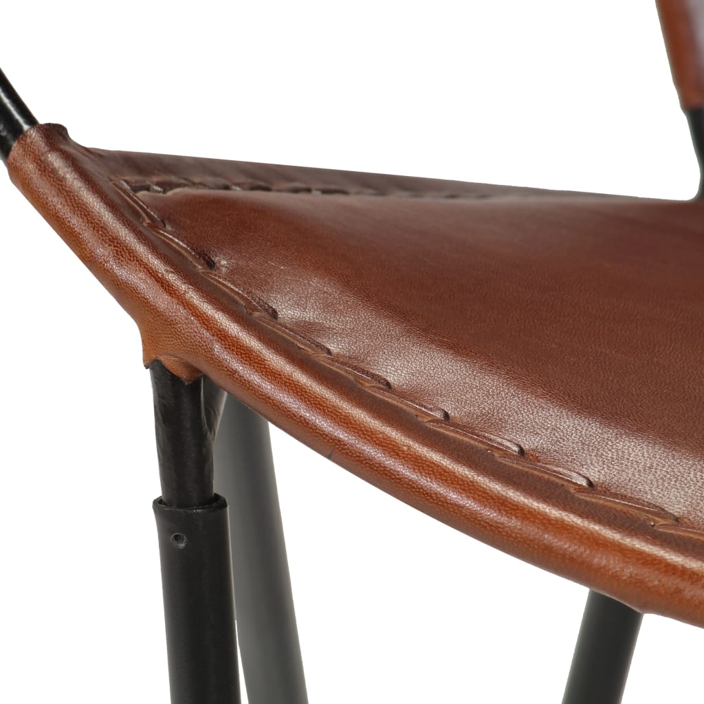 vidaXL krēsls, brūna dabīgā āda