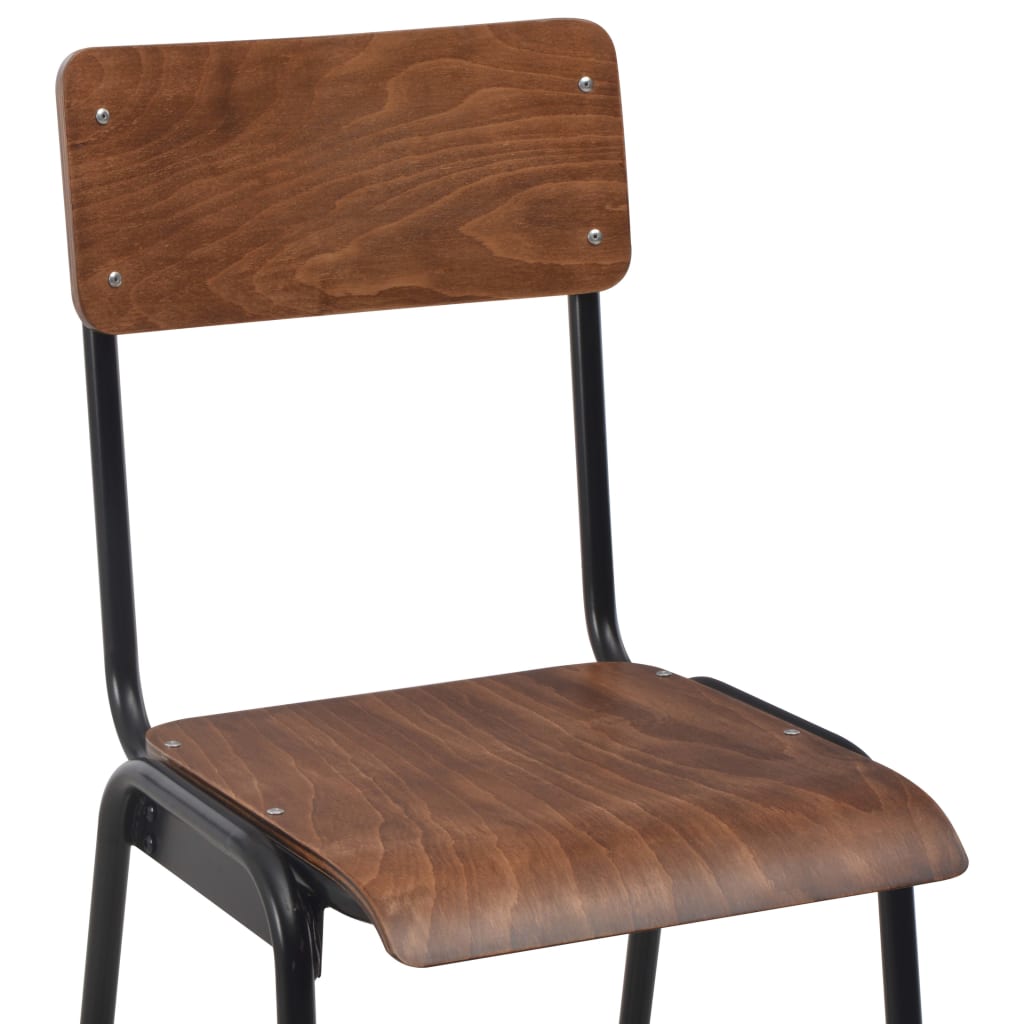vidaXL bāra krēsli, 2 gab., saplāksnis un tērauds, brūni
