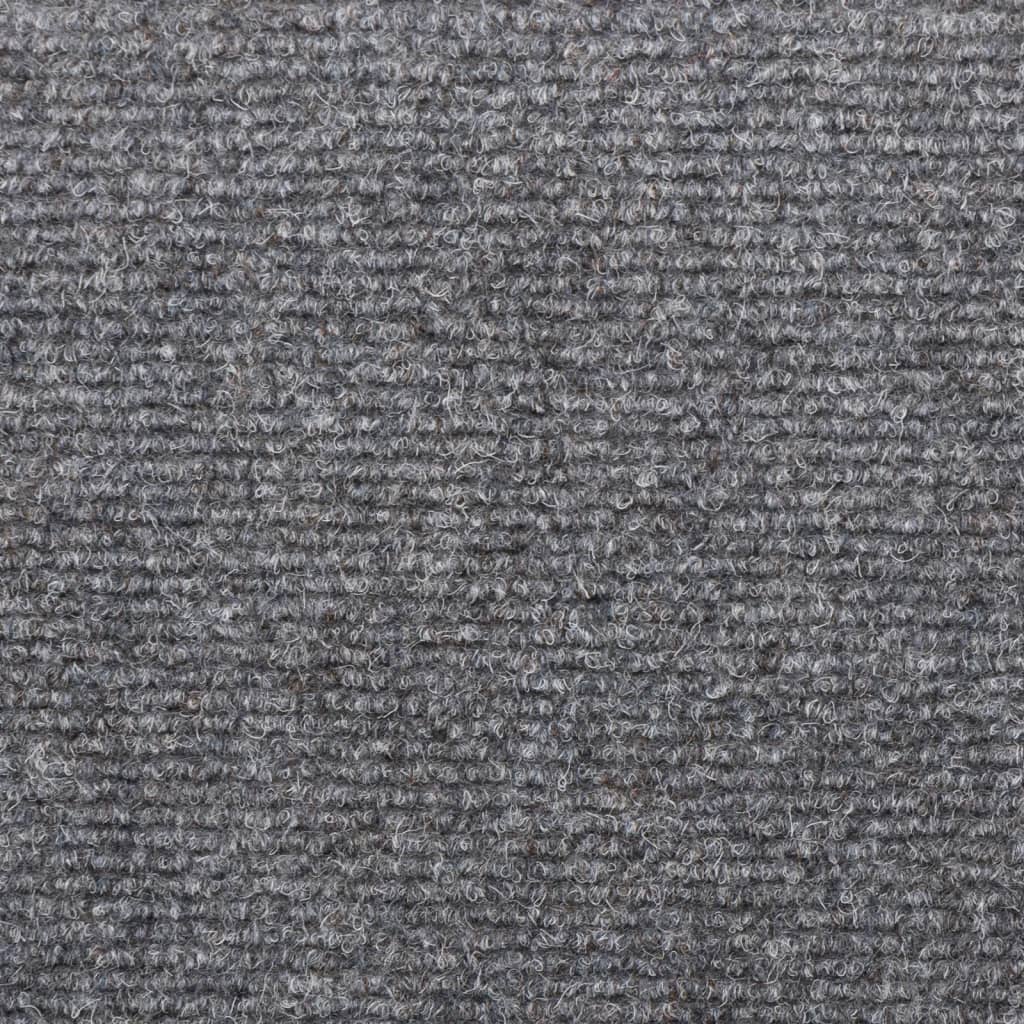 vidaXL kāpņu paklāji, 10 gab., 65x21x4 cm, gaiši pelēki