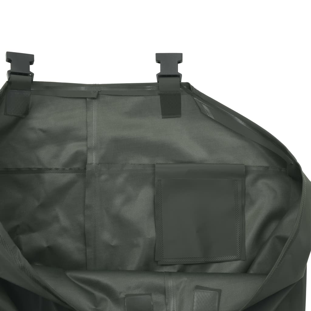 vidaXL makšķernieku bikses ar zābakiem, zaļas, 46. izmērs
