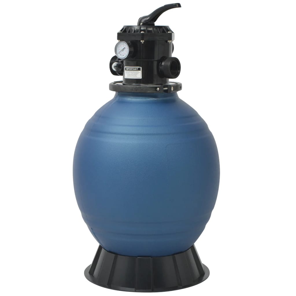 vidaXL baseina smilšu filtrs ar 6 pozīciju vārstu, 460 mm, zils