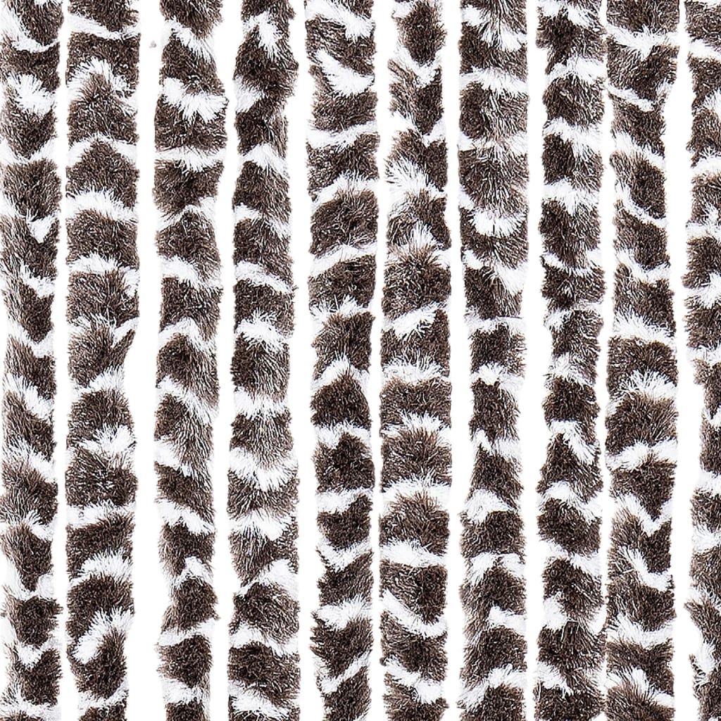 vidaXL kukaiņu aizkars, brūns un balts, 56x200 cm, šenils