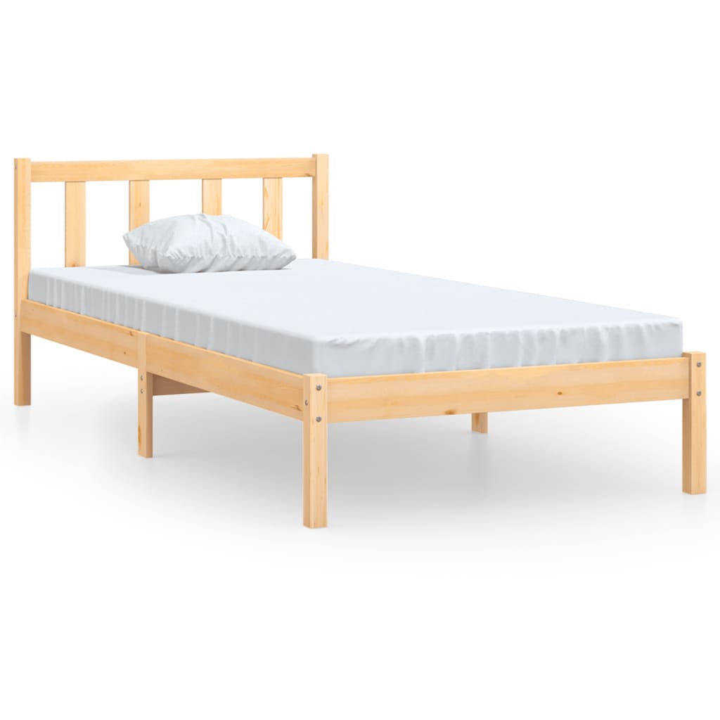 vidaXL gultas rāmis, masīvkoks, 90x190 cm, vienvietīgs