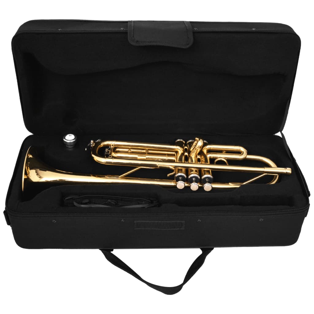 vidaXL trompete, Bp, dzeltenais misiņš ar zelta laku