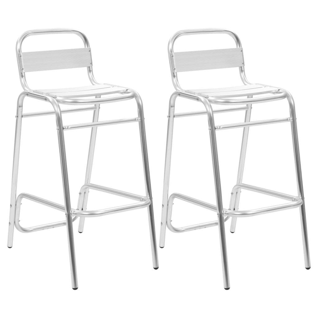 vidaXL bāra krēsli, 2 gab., alumīnijs, saliekami viens uz otra