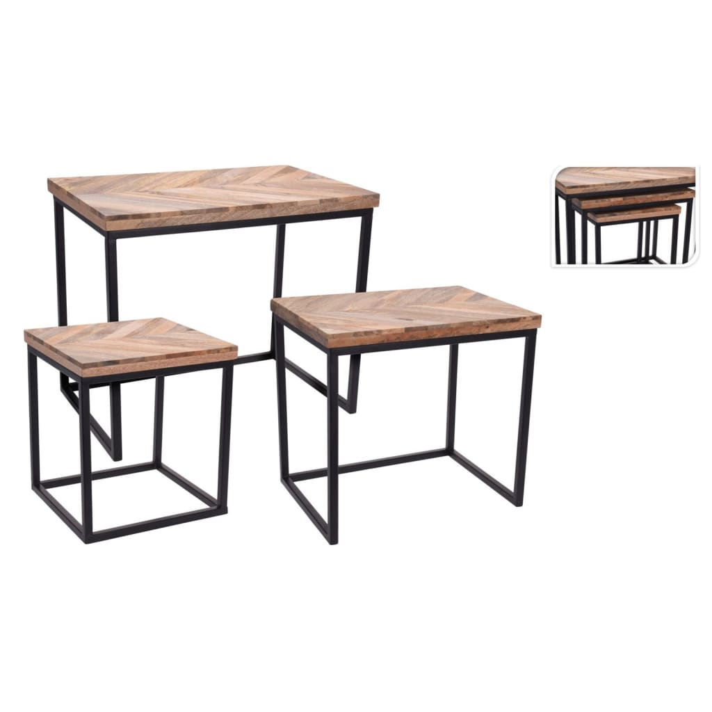 Ambiance 3-daļīgs galdiņu komplekts, taisnstūra forma
