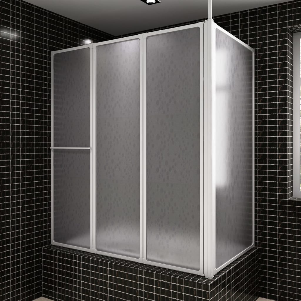 vidaXL vannas siena, L forma, 70x120x137 cm, 4 paneļi, saliekama