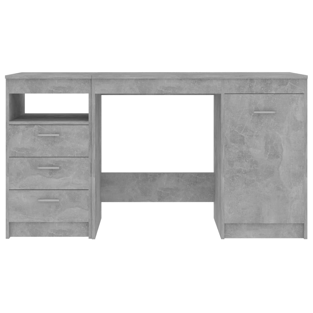 vidaXL rakstāmgalds, betona pelēks, 140x50x76 cm, skaidu plāksne