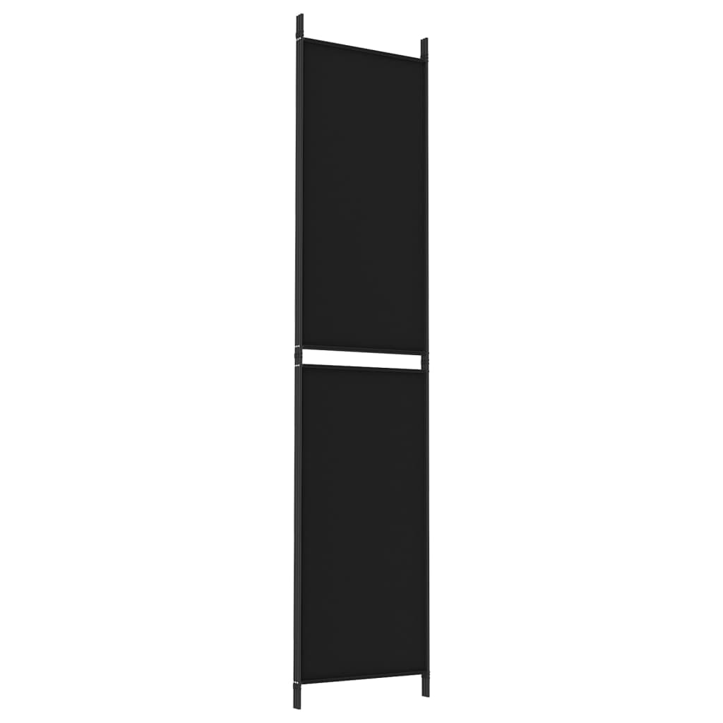 vidaXL 3-paneļu istabas aizslietnis, 150x220 cm, melns audums