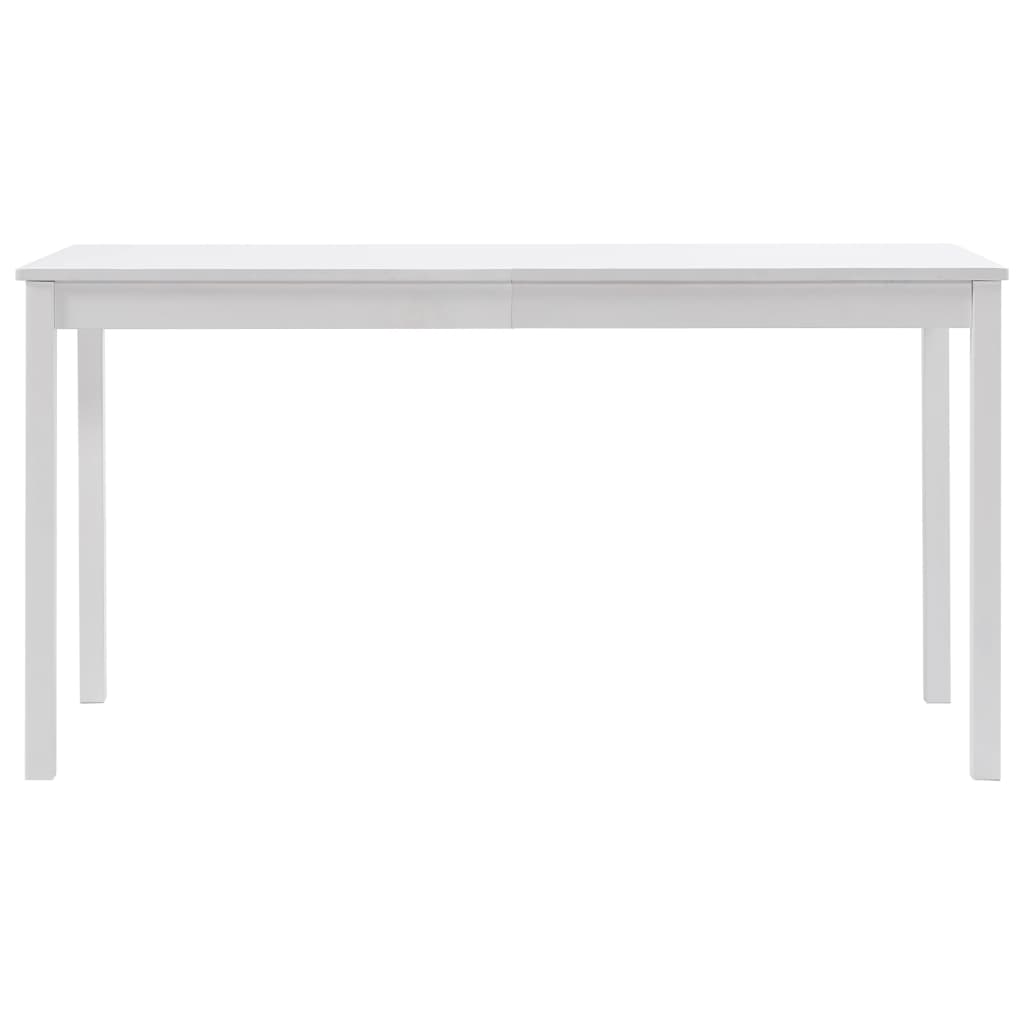 vidaXL virtuves galds, balts, 140x70x73 cm, priedes koks