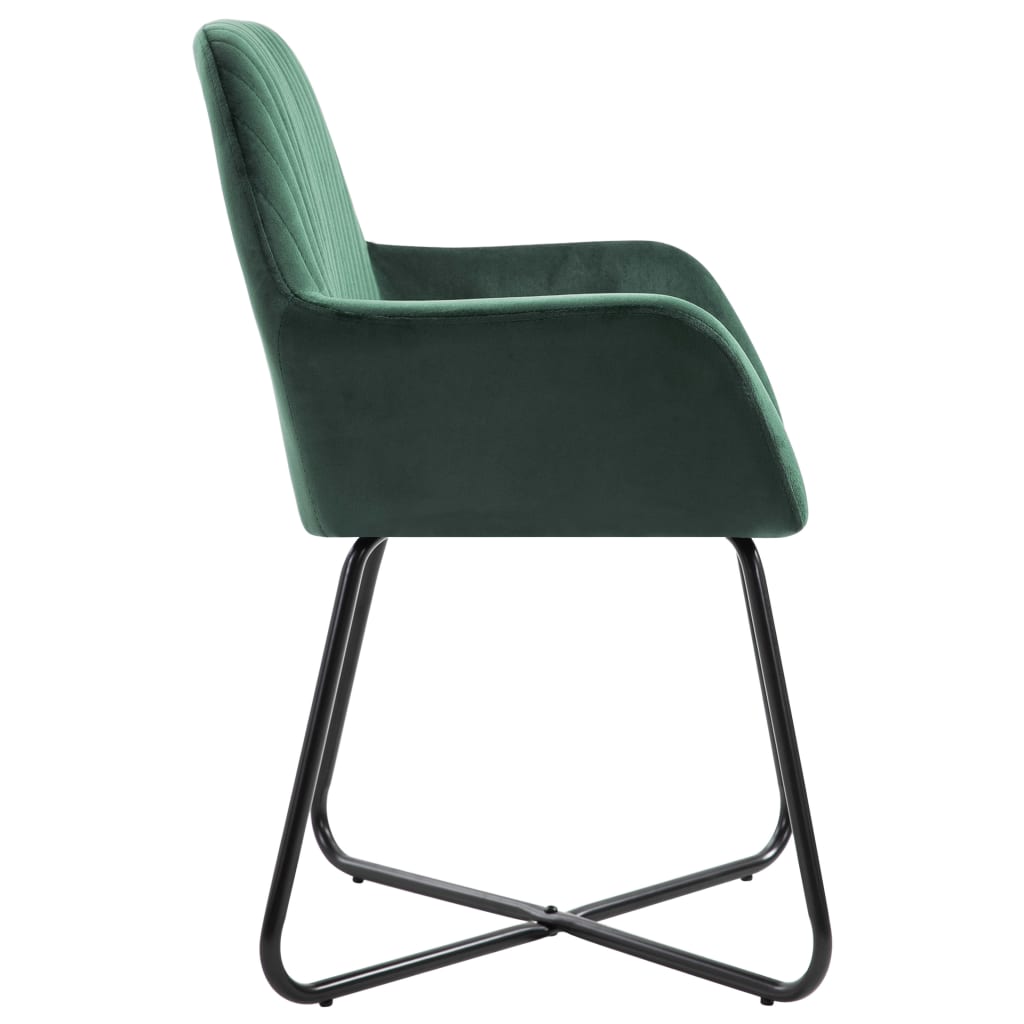 vidaXL virtuves krēsli, 2 gab., zaļš samts