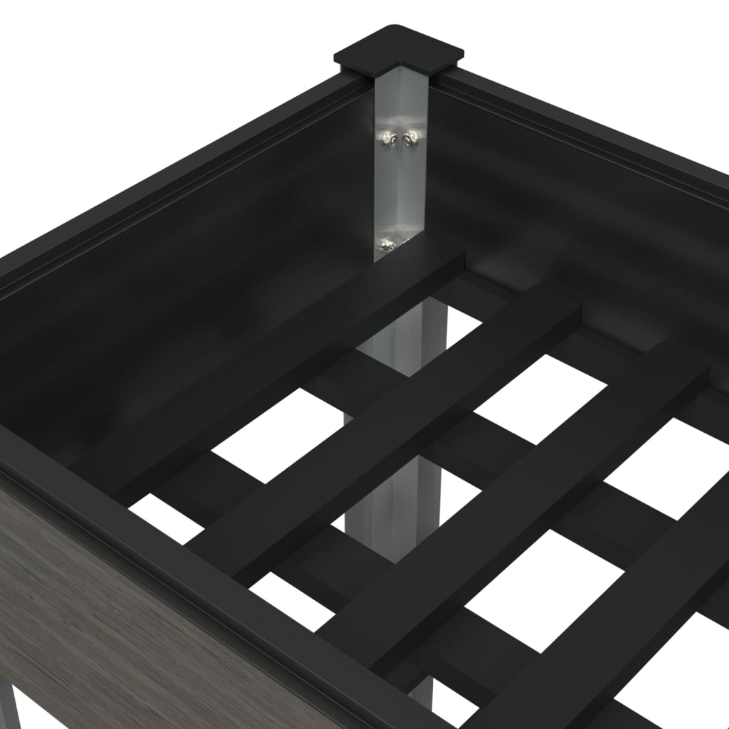 vidaXL augstā puķu kaste ar plauktu, pelēka, 120x50x75 cm, WPC