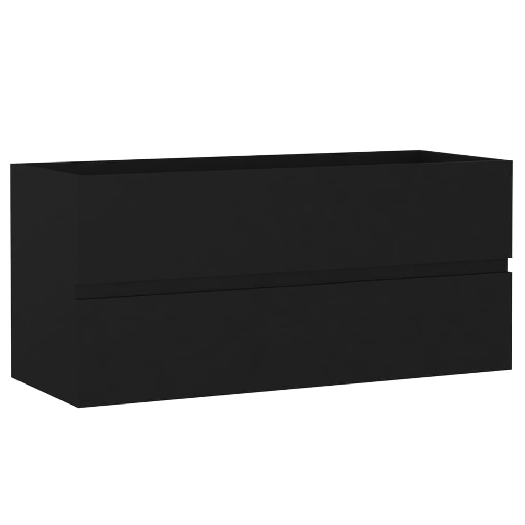 vidaXL izlietnes skapītis, melns, 100x38,5x45 cm, skaidu plāksne