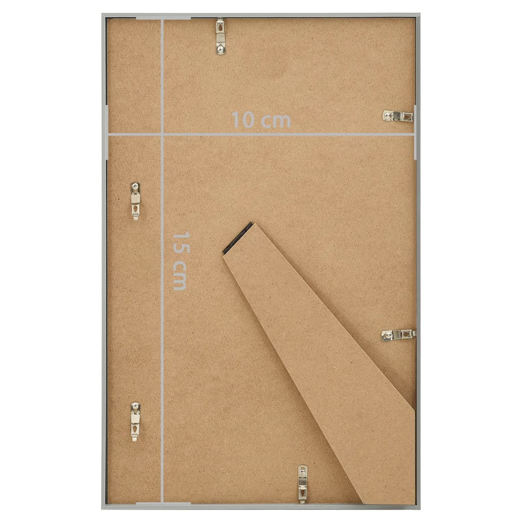332156 vidaXL Photo Frames Collage 10pcs for Table Silver 10x15cm MDF