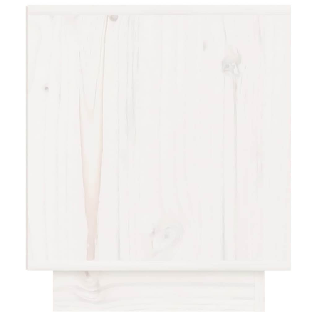 vidaXL naktsgaldiņš, balts, 40x34x40 cm, priedes masīvkoks