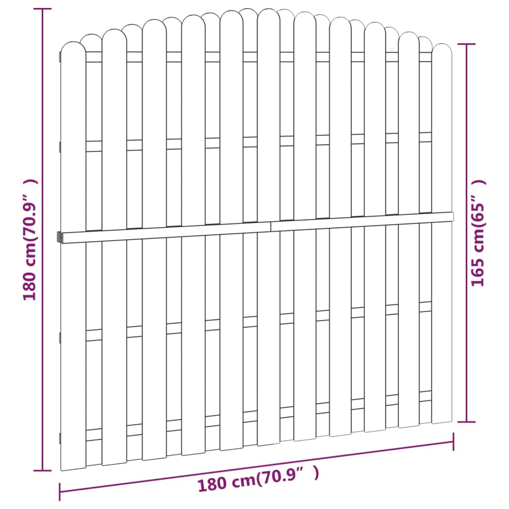 vidaXL žoga panelis, priedes koks, 180x(165-180) cm