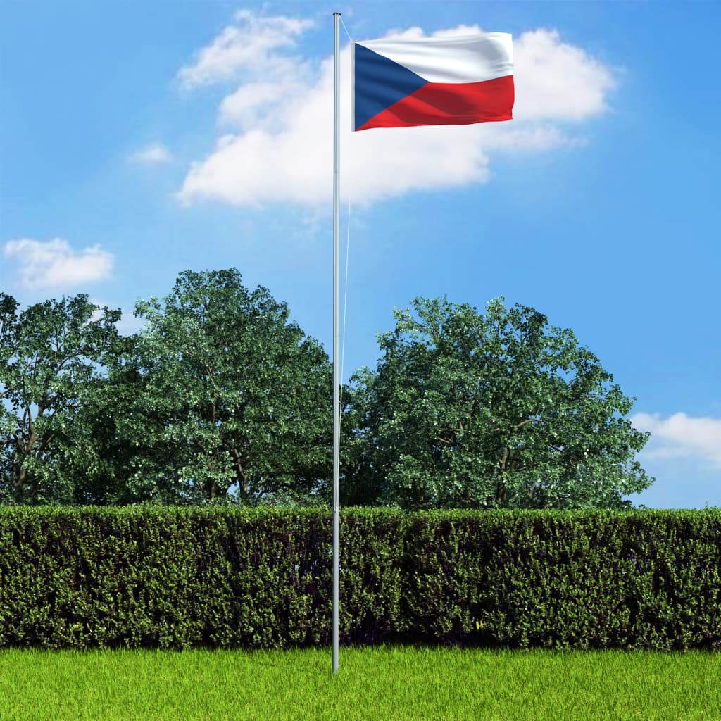 vidaXL Čehijas karogs un karoga masts, alumīnijs, 6,2 m