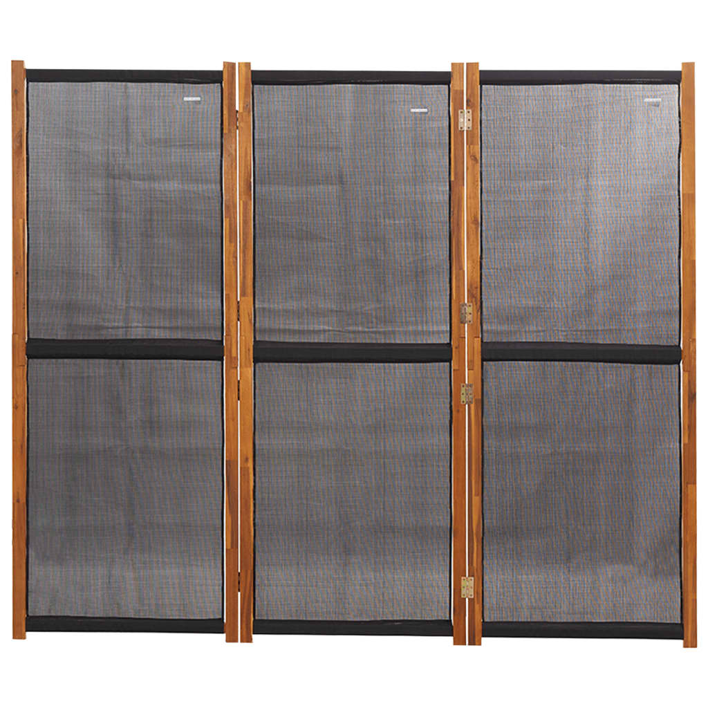 vidaXL 3-paneļu istabas aizslietnis, 210x180 cm, melns