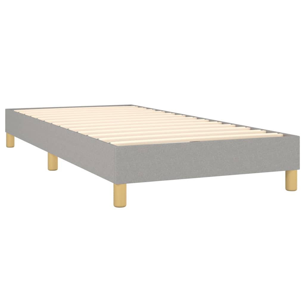 vidaXL atsperu gultas rāmis ar matraci, gaiši pelēka audums, 100x200cm