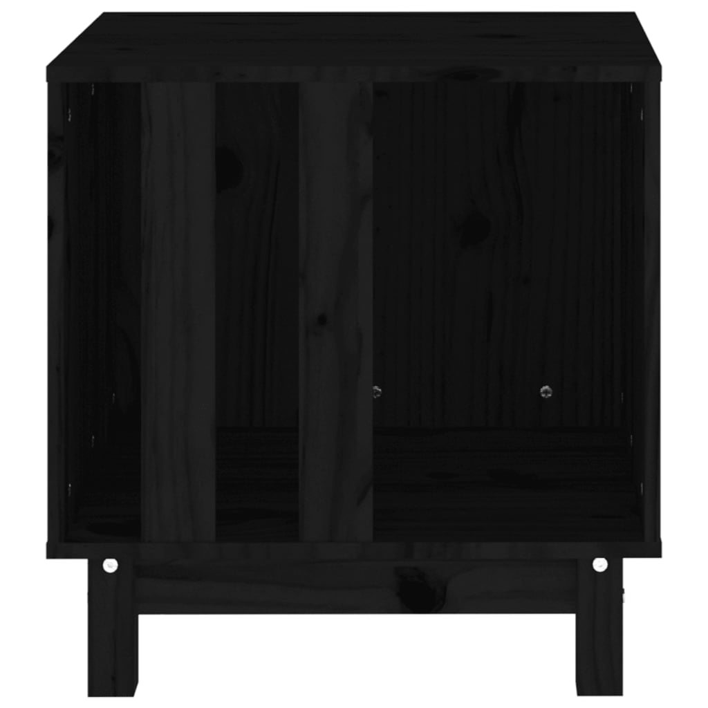 vidaXL suņu mājiņa, melna, 50x40x52 cm, priedes masīvkoks
