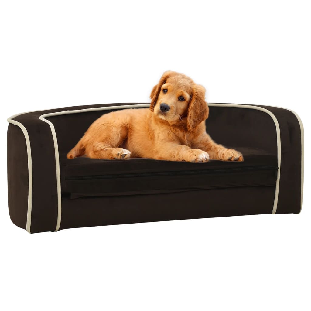 vidaXL saliekams dīvāns suņiem, brūns, 73x67x26 cm, plīšs, matracis