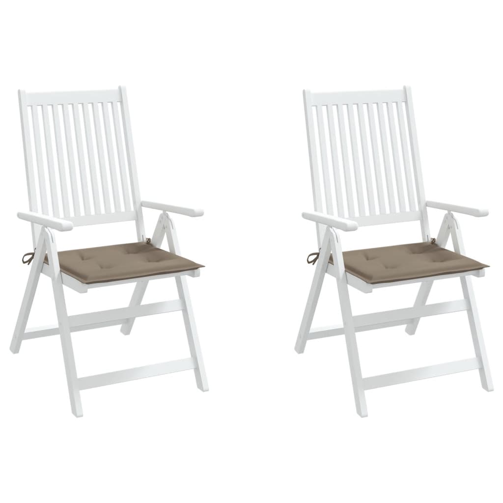 vidaXL dārza krēslu spilveni, 2 gab., pelēkbrūni, 50x50x3 cm, audums