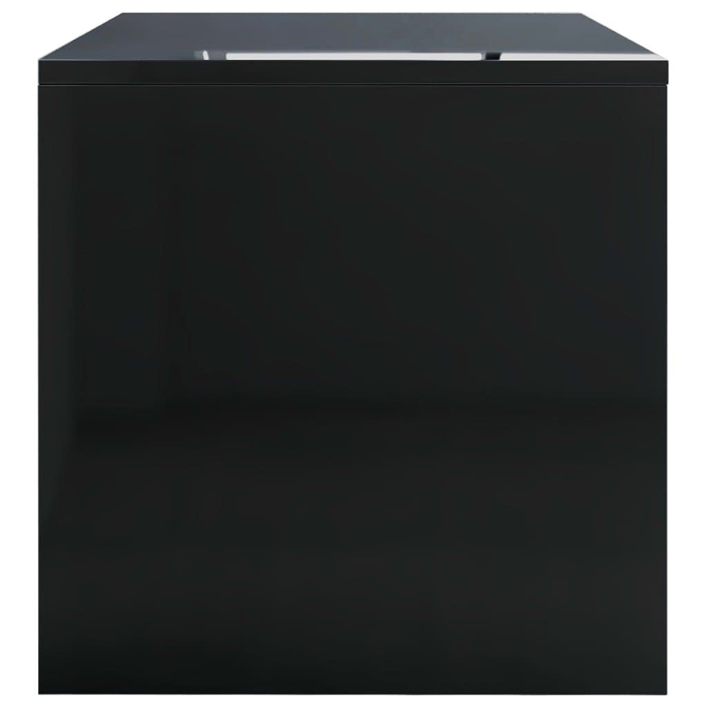 vidaXL kafijas galdiņš, 100x40x40 cm, spīdīgi melns, skaidu plāksne