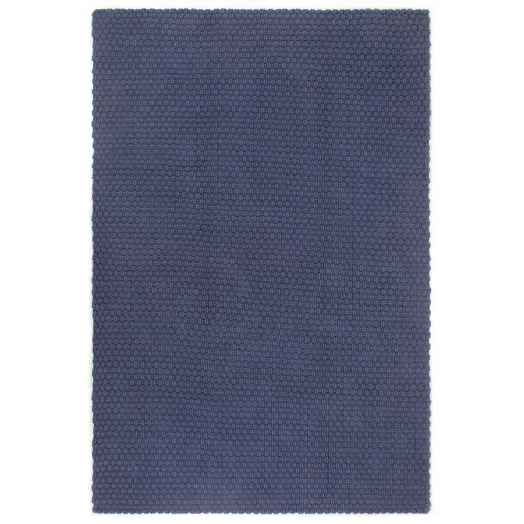 vidaXL paklājs, taisnstūra, tumši zils, 120x180 cm, kokvilna