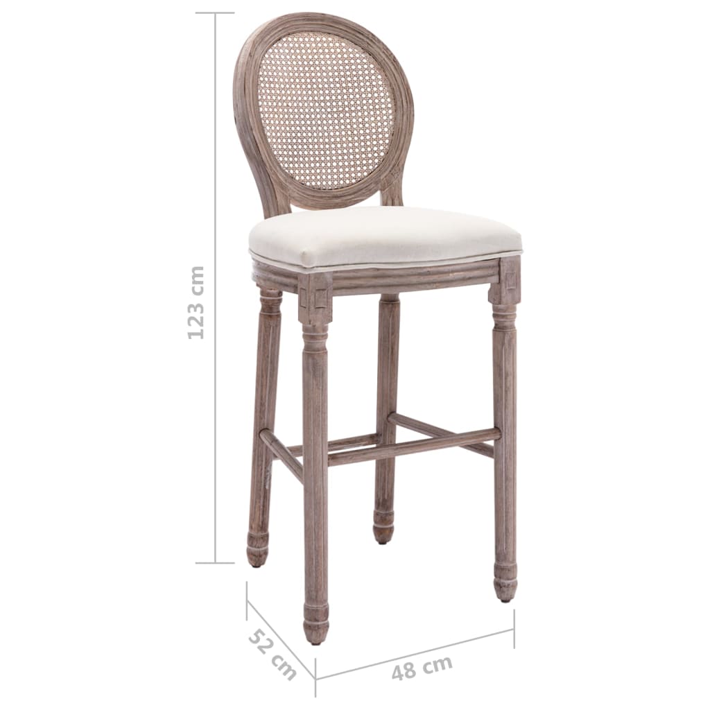 vidaXL bāra krēsli, 2 gab., balts lins