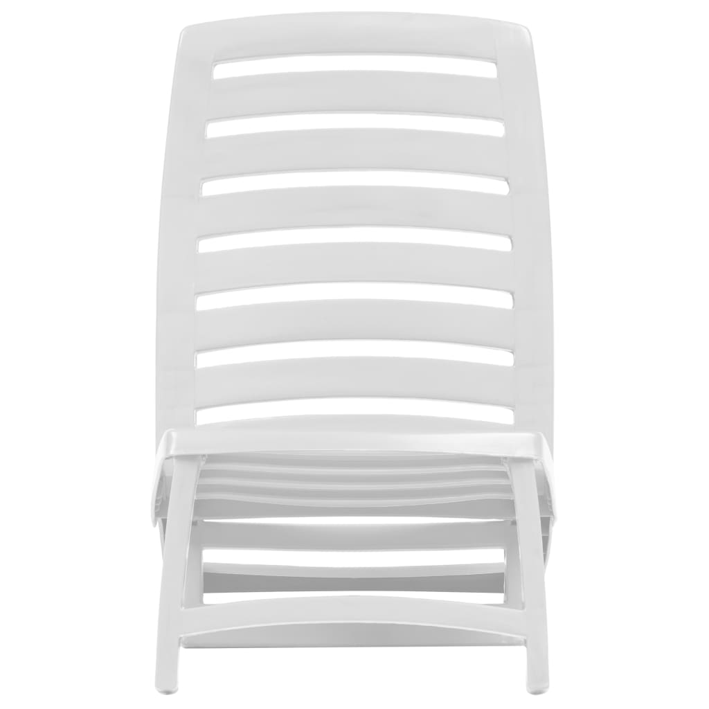 vidaXL salokāmi pludmales krēsli, 4 gab., balta plastmasa
