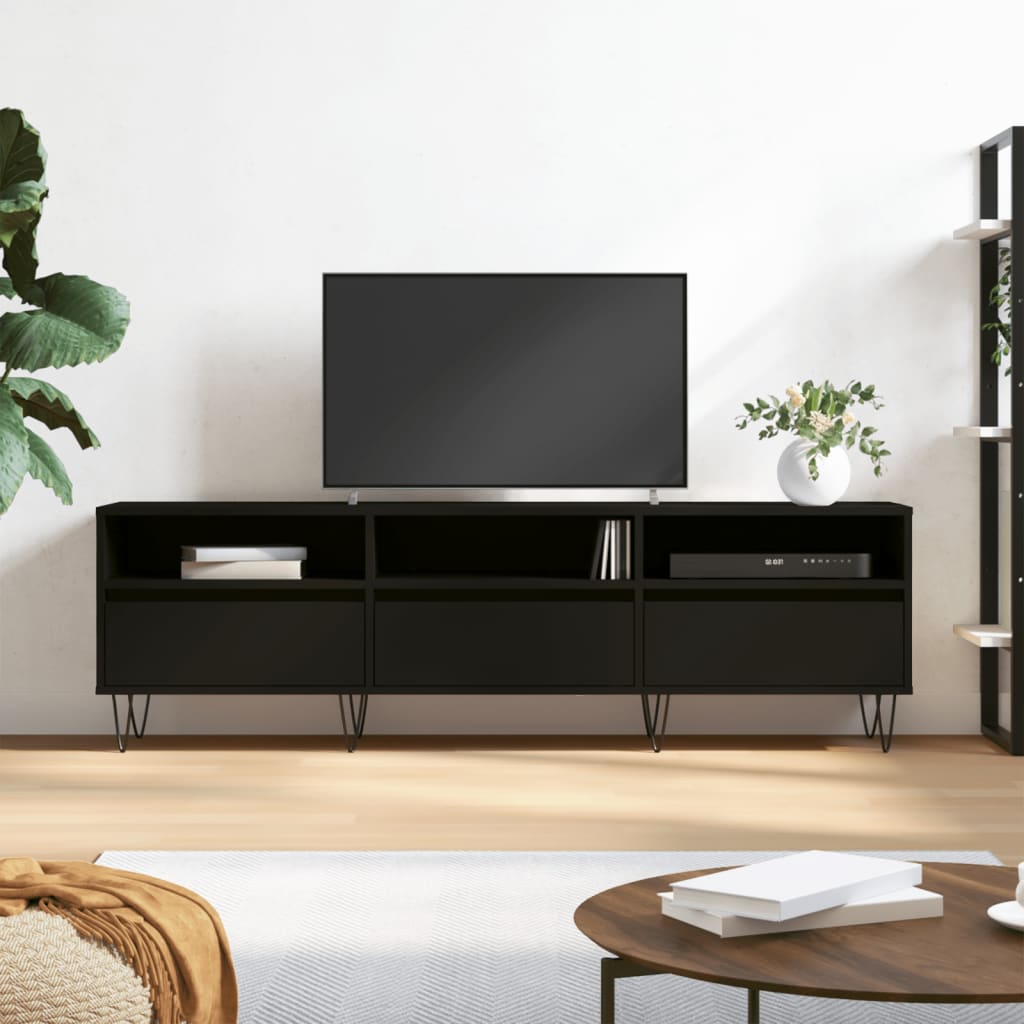 vidaXL TV skapītis, 150x30x44,5 cm, inženierijas koks, melns