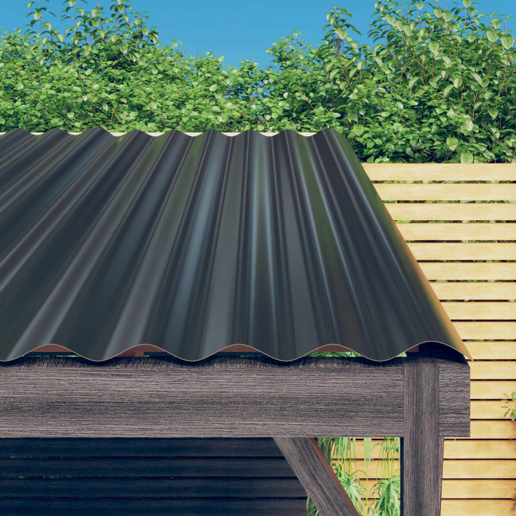 vidaXL jumta paneļi, 36 gab., pulverkrāsots tērauds, pelēki, 60x36 cm