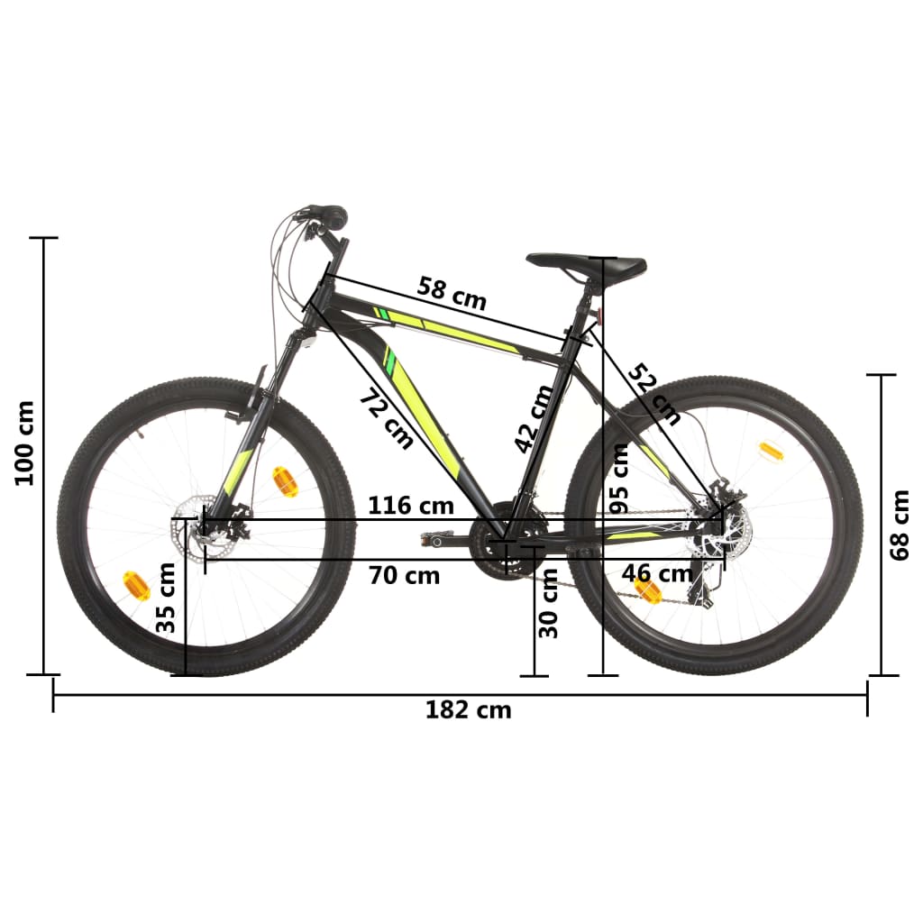 vidaXL kalnu velosipēds, 21 ātrums, 27,5'', 42 cm, melns