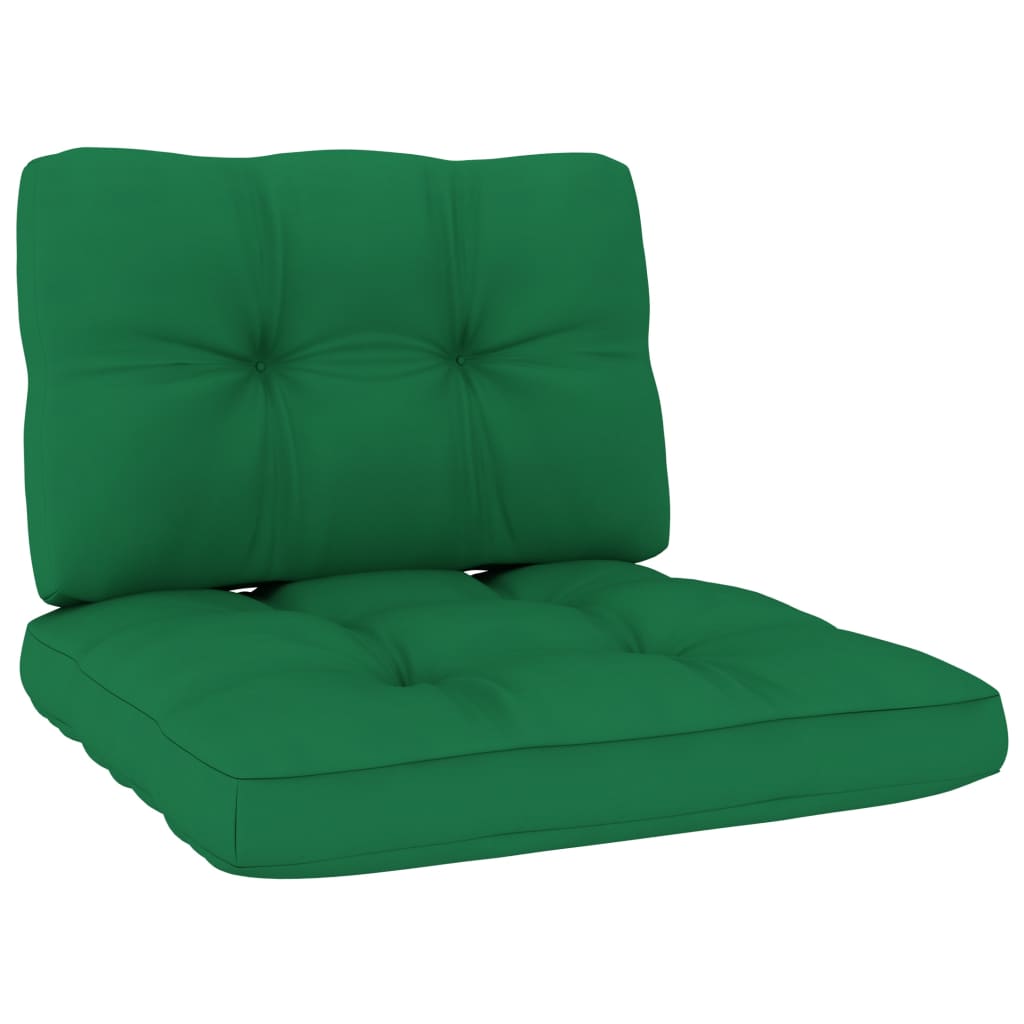 vidaXL dārza krēsls, zaļi matrači, impregnēta priede